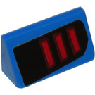 LEGO Blauw Helling 1 x 2 (31°) met Taillight Patroon (Model Rechtsaf Kant) Sticker (85984)
