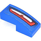 LEGO Blue Slope 1 x 2 Curved with Backlight Right Sticker (11477)