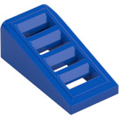 LEGO Blue Slope 1 x 2 x 0.7 (18°) with Grille (61409)