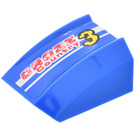 LEGO Blue Slope 1 x 2 x 2 Curved with 'CROZZ  Country' and 3 Sticker (30602)