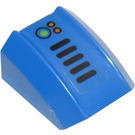 LEGO Bleu Pente 1 x 2 x 2 Incurvé avec Vent et Buttons Autocollant (28659)