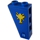 LEGO Blauw Helling 1 x 2 x 3 (75°) Omgekeerd met Helicopter, 73 Rechtsaf Sticker (2449)