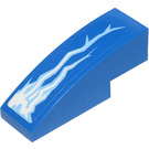 LEGO Blue Slope 1 x 3 Curved with Lightning Flashes (Left) Sticker (50950)