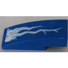 LEGO Blue Slope 1 x 3 Curved with Lightning Flashes (Right) Sticker (50950)