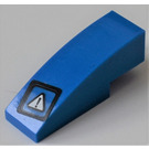 LEGO Bleu Pente 1 x 3 Incurvé avec blanc caution triangle Autocollant (50950)