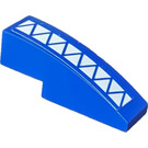 LEGO Blue Slope 1 x 3 Curved with White Triangles Sticker (50950)