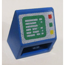 LEGO Blauw Helling 2 x 2 (45°) Omgekeerd met Computer Screen met platte afstandsring eronder (3660)