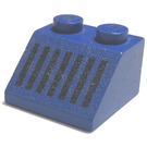 LEGO Bleu Pente 2 x 2 (45°) avec Noir Grille (60186 / 69607)