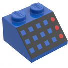 LEGO Blue Slope 2 x 2 (45°) with Square Buttons and Red LEDs (3039)