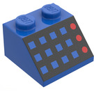 LEGO Bleu Pente 2 x 2 (45°) avec Carré Buttons et rouge LEDs (3039)