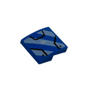 LEGO Blue Slope 2 x 2 Curved with Black Lines and White Danger Stripes (Model Right) Sticker (15068)