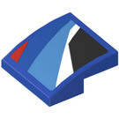 LEGO Blue Slope 2 x 2 Curved with Black, Red, Blue and White Shapes Sticker