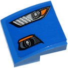 LEGO Blauw Helling 2 x 2 Gebogen met Koplamp / Fog Light (Model Links Kant) Sticker (15068)