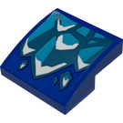 LEGO Blauw Helling 2 x 2 Gebogen met Ice Crystals Sticker (15068)