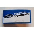 LEGO Blauw Helling 2 x 4 Gebogen met Ford logo en 'Powered by EcoBoost' (Model Links) Sticker (93606)