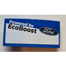 LEGO Blauw Helling 2 x 4 Gebogen met Ford logo en 'Powered by EcoBoost' (Model Rechtsaf) Sticker (93606)
