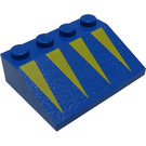 LEGO Blue Slope 3 x 4 (25°) with Yellow Triangles (3297 / 82351)