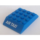 LEGO Bleu Pente 4 x 6 (45°) Double avec 'Air TAXI' Autocollant (32083)