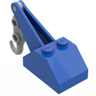 LEGO Blue Slope 45° 2 x 3 x 1.3 Double with Light Gray Hook