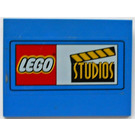 LEGO Bleu Pente 6 x 8 (10°) avec LEGO logo et Studios Autocollant (4515)