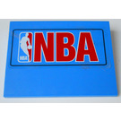 LEGO Blue Slope 6 x 8 (10°) with NBA Logo (Red Text) Sticker (4515)