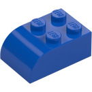 LEGO Blå Skråning Klods 2 x 3 med Buet Top (6215)