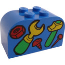 LEGO Bleu Pente Brique 2 x 4 x 2 Incurvé avec Tools (4744)