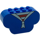 LEGO Blauw Helling Steen 2 x 6 x 3 met Gebogen Ends met Sjaal (30075)