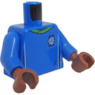 LEGO Blauw Voetbal Player Torso met Medium Bruin Handen (973 / 76382)