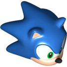 LEGO Blue Sonic the Hedgehog Head with Flesh Face with Grin to Left (104216)