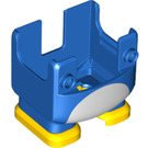 LEGO Blauw Super Mario Onderzijde Halve met Geel Feet en Wit Voorkant (75355 / 75762)