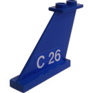 LEGO Blau Schwanz 4 x 1 x 3 mit C 26 Schwanz Number (Links) Aufkleber (2340)