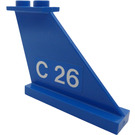 LEGO Blue Tail 4 x 1 x 3 with C 26 Tail Number (Right) Sticker (2340)