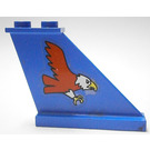 LEGO Blue Tail 4 x 1 x 3 with Red Eagle Sticker (2340)