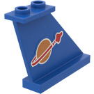 LEGO Blau Schwanz 4 x 1 x 3 mit Raum Logo (Recht) Aufkleber (2340)