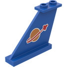LEGO Blau Schwanz 4 x 1 x 3 mit Raum Logo Symbol (Links) Aufkleber (2340)