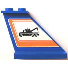 LEGO Blue Tail 4 x 1 x 3 with tow truck and orange border - Left Sticker (2340)