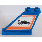 LEGO Blau Schwanz 4 x 1 x 3 mit tow truck und Orange border - Recht Aufkleber (2340)