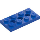 LEGO Blauw Technic Plaat 2 x 4 met Gaten (3709)