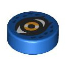 LEGO Blauw Tegel 1 x 1 Ronde met Oranje Eye (35380 / 106944)