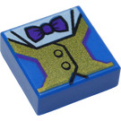 LEGO Bleu Tuile 1 x 1 avec Waistcoat et bowtie avec rainure (3070 / 34190)