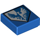 LEGO Blauw Tegel 1 x 1 met Wit Eagle met groef (3070 / 23830)