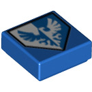 LEGO Blue Tile 1 x 1 with White Eagle with Groove (3070 / 23830)