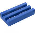 LEGO Blue Tile 1 x 2 Grille (without Bottom Groove)