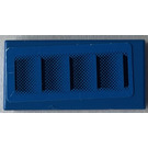 LEGO Blue Tile 1 x 2 with Air Vents Sticker with Groove (3069)