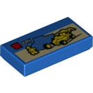 LEGO Bleu Tuile 1 x 2 avec City Dune Buggy Trailer Set Boîte avec rainure (3069 / 21906)