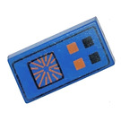 LEGO Blue Tile 1 x 2 with Computer with Groove (3069 / 80374)