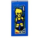 LEGO Blue Tile 1 x 2 with Yello Chima Lion Sticker with Groove (3069)