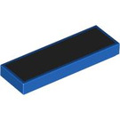 LEGO Blue Tile 1 x 3 with Black Section (63864 / 103640)