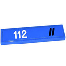 LEGO Blue Tile 1 x 4 with 112 and Air vents right side Sticker (2431)